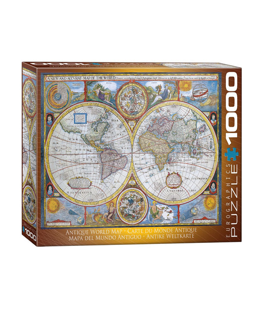 Antique World Map: 1000 Pcs Multi