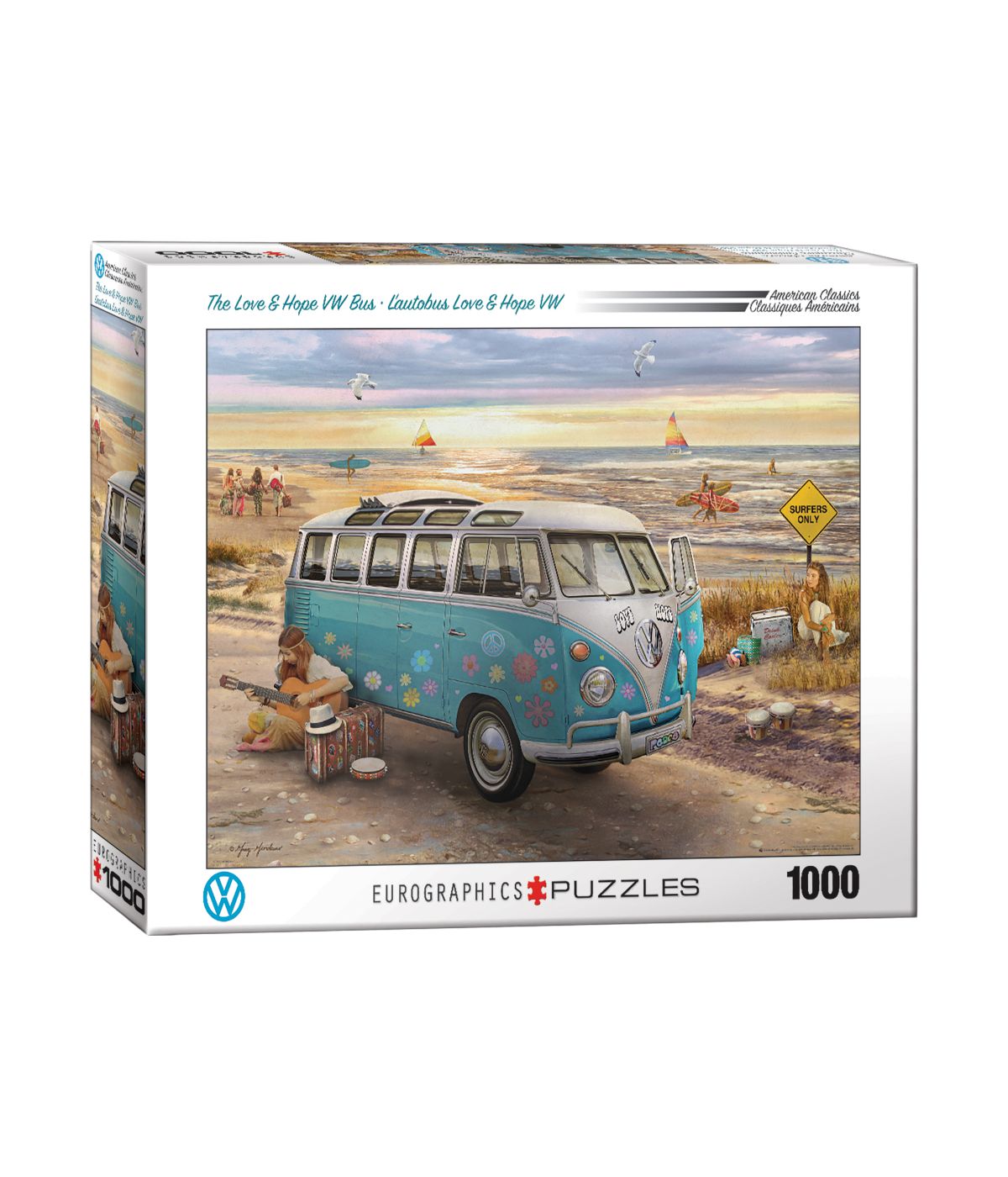  American Classics - The Love & Hope VW Bus by Greg Giordano: 1000 Pcs Multi - Multi - Bonton