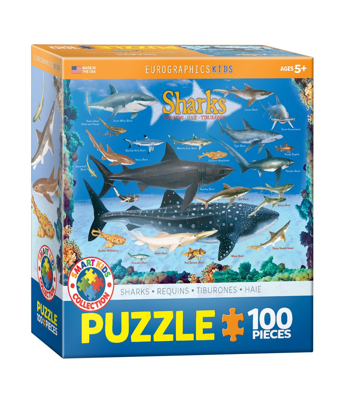  Smart Kids Collection - Sharks: 100 Pcs Multi - Multi - Bonton