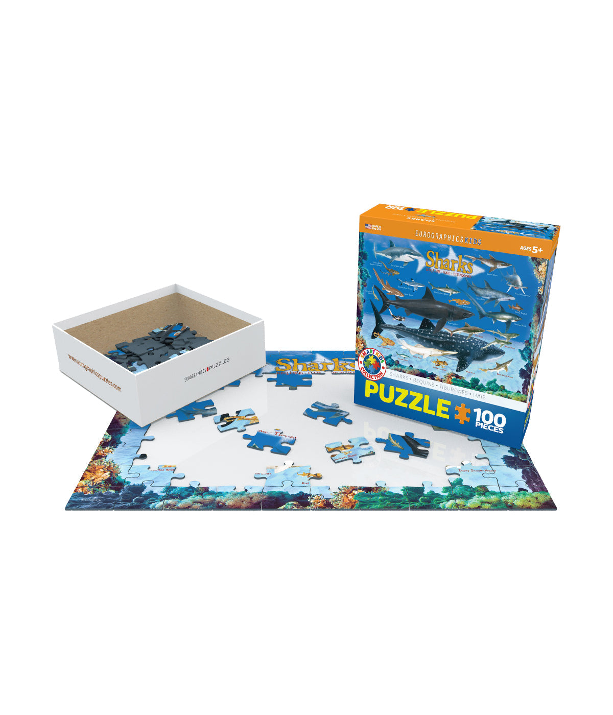  Smart Kids Collection - Sharks: 100 Pcs Multi - Multi - Bonton