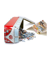 VW Road Trips Collectible Bus-Shaped Tin Puzzle: 550 Pcs Multi