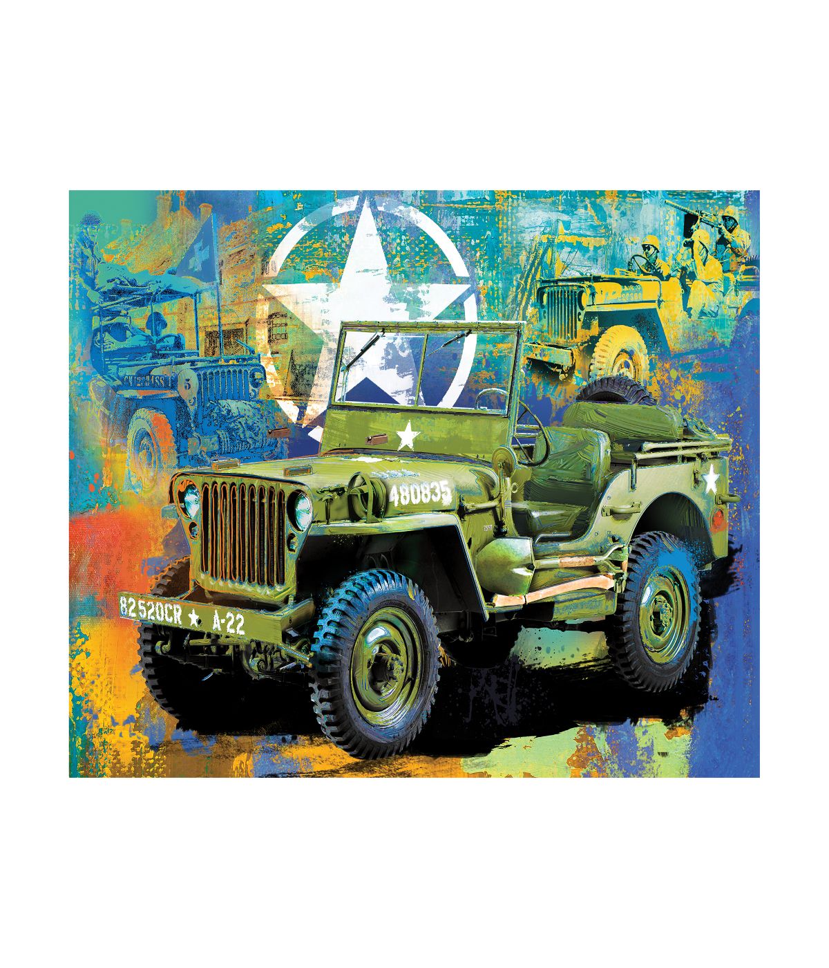  The Jeep Army Truck Collectible Shaped Tin Puzzle: 550 Pcs Multi - Multi - Bonton