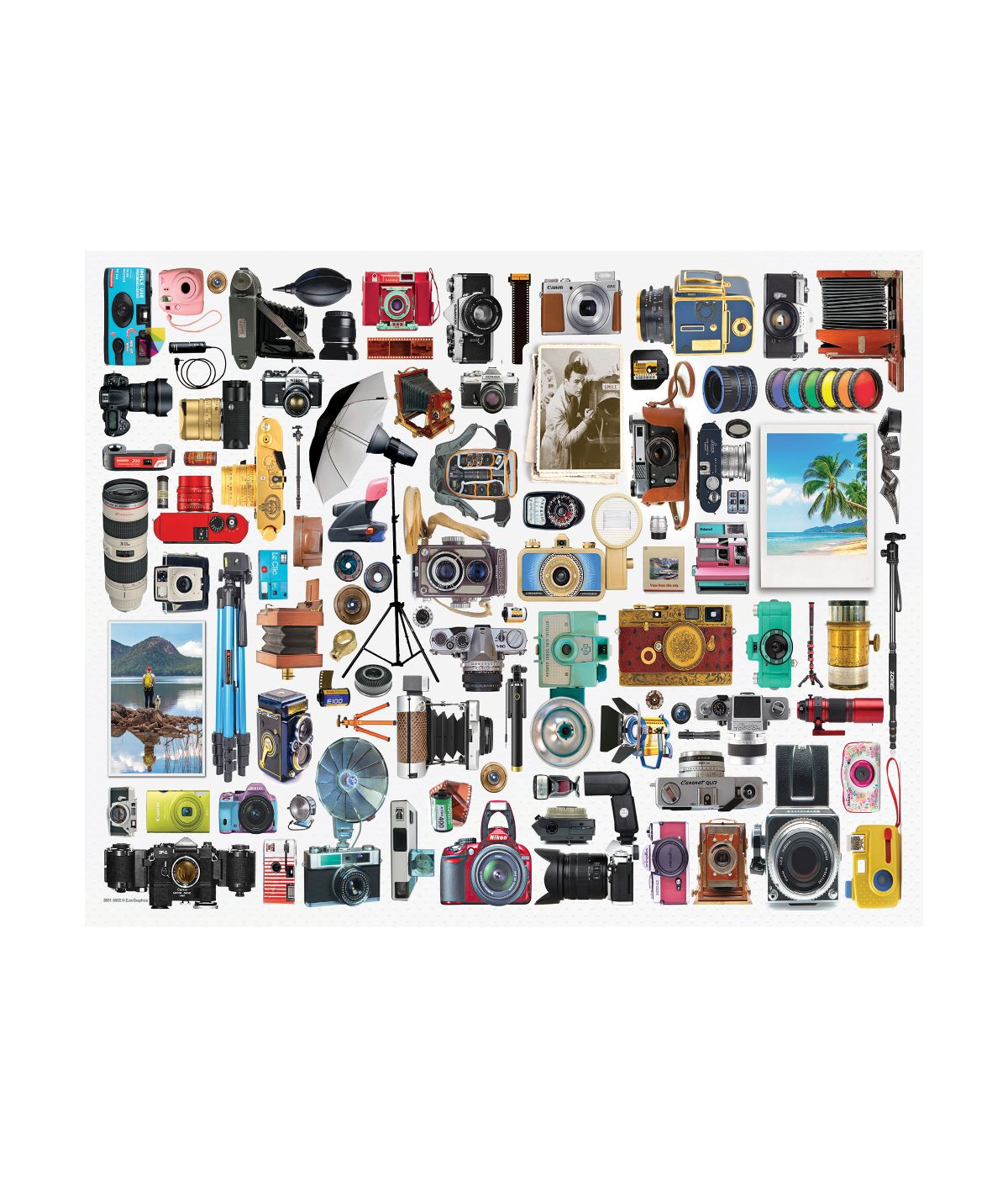  Classic Cameras Collectible Shaped Tin Puzzle: 550 Pcs Multi - Multi - Bonton