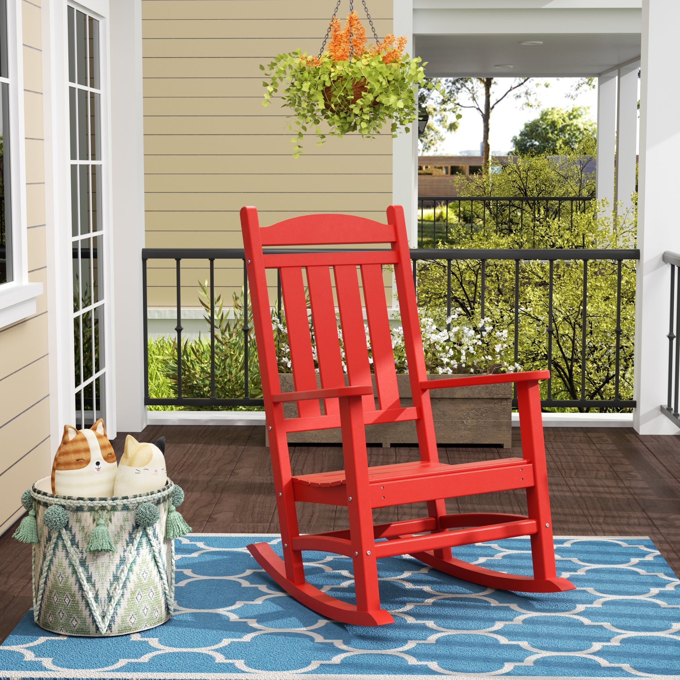  Westin Furniture Laguna Classic Porch Rocking Chair - Turquoise - Bonton