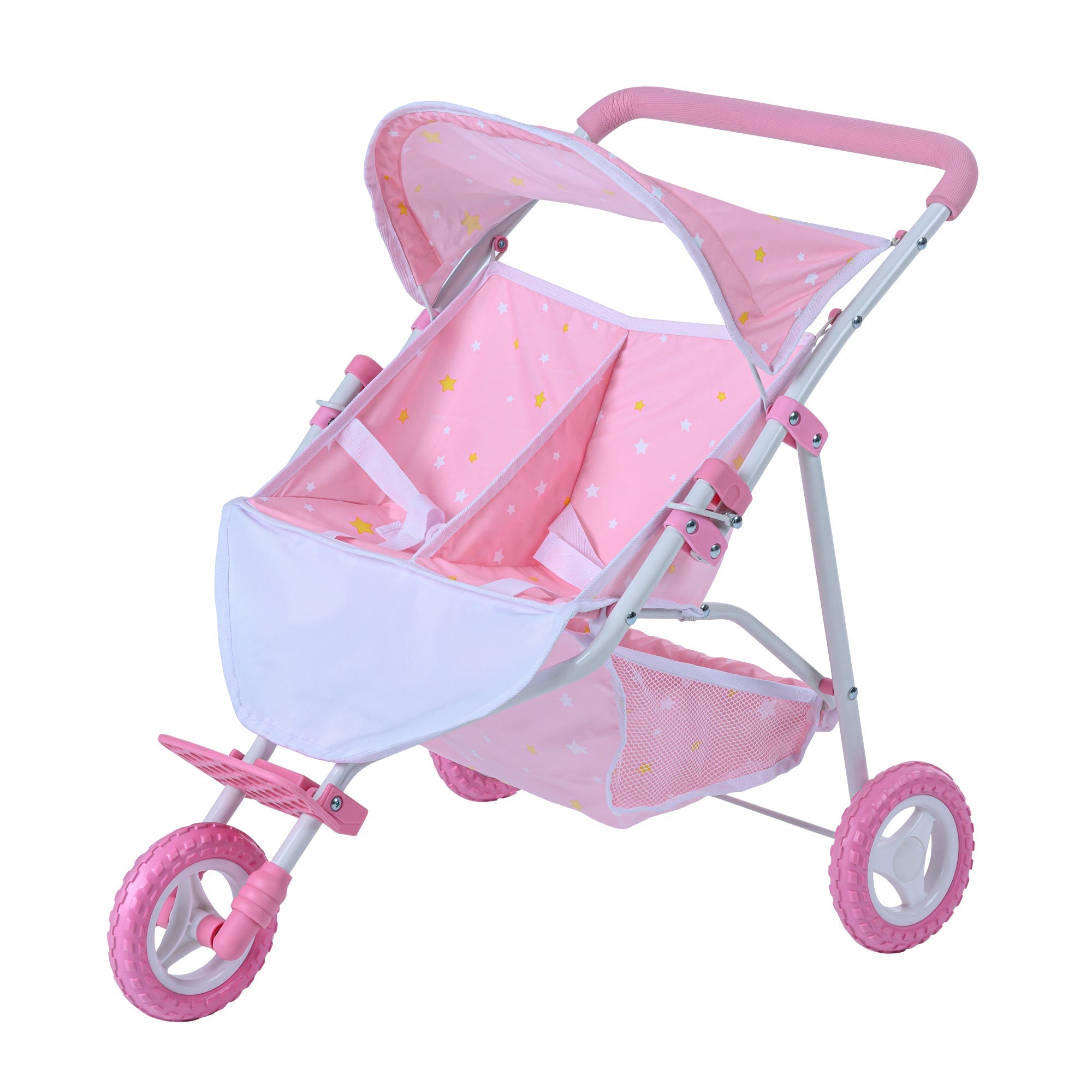  Teamson Kids Olivia's Little World - Twinkle Stars Princess Baby Doll Twin Strollers - Pink - Bonton