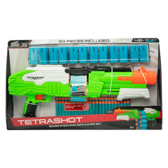 Air Warriors: Tetrashot - Dart Blaster, Green & White, 98 Accu-Blast Darts & Dart Belt, Shoots Up To 80ft, Kids Toy, Ages 6+-Multi-One Size-3