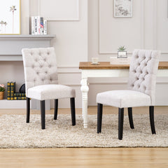 Upholstered Button Tufted Dining Side Chair, Set of 2