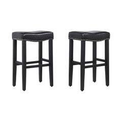 29" Upholstered Backless Saddle Seat Bar Stool