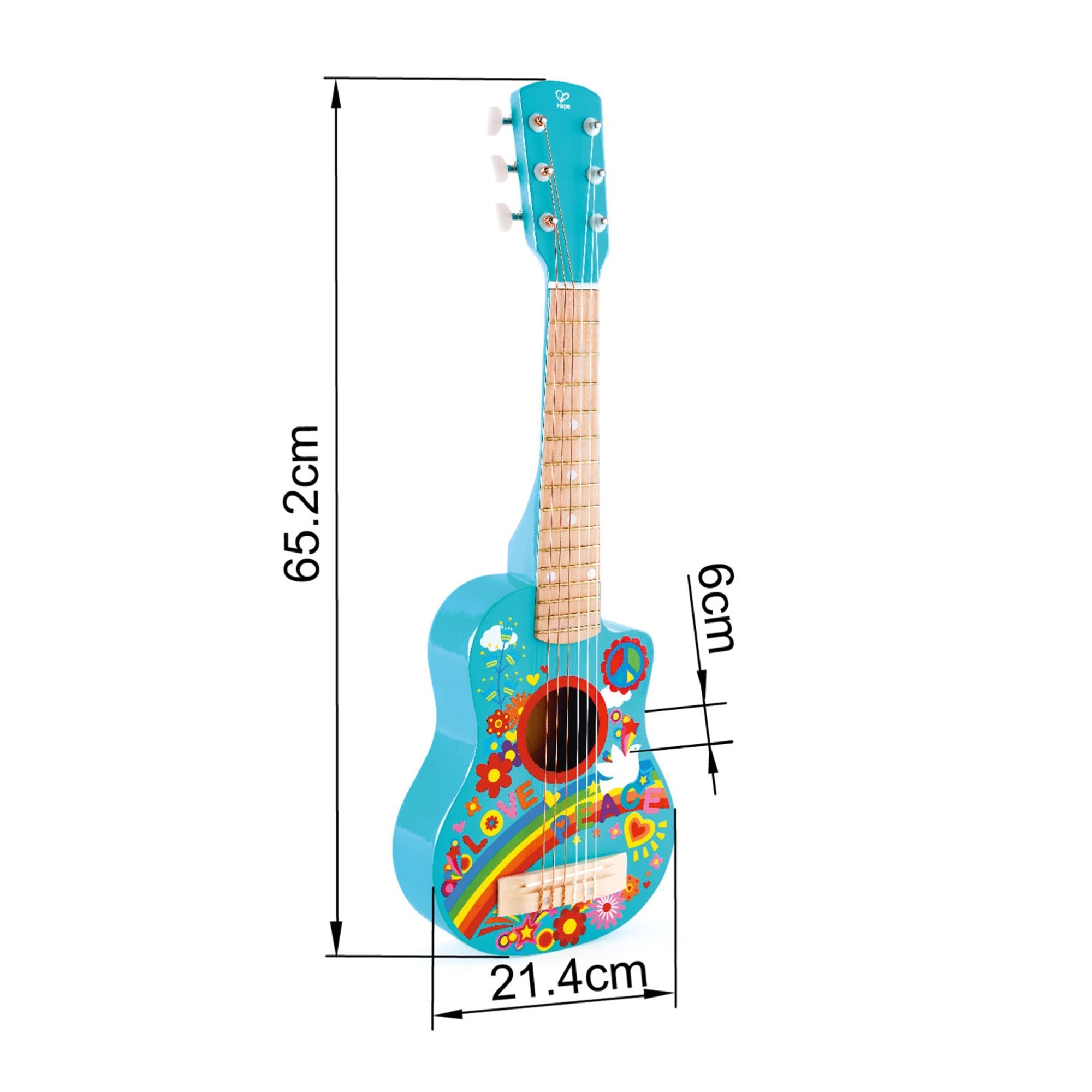 Hape First Flower Power 26" Musical Guitar in Turquoise