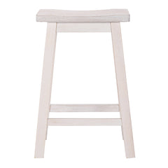 24" Solid Wood Saddle Counter Stool