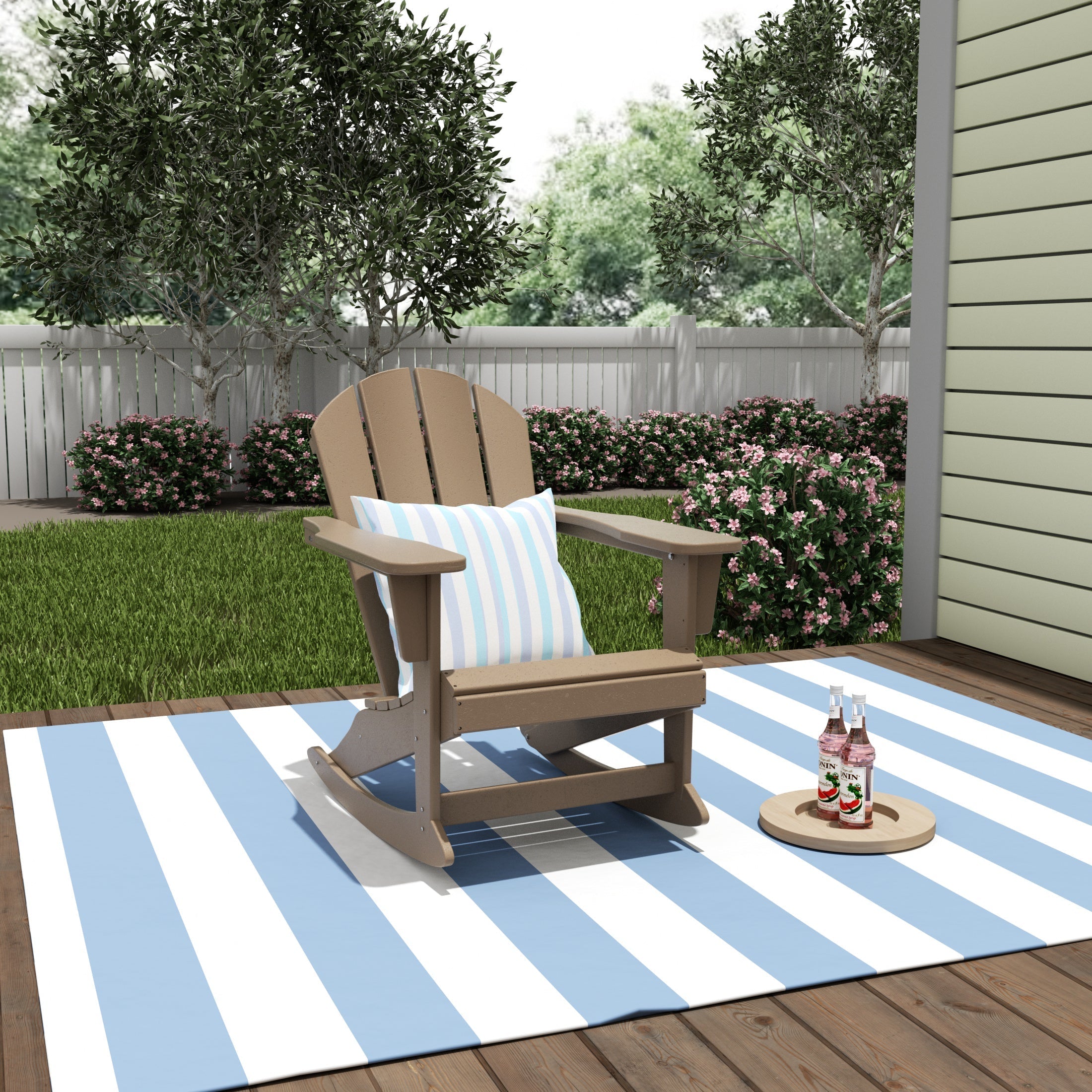  Westin Furniture Classic Porch Outdoor Patio Rocking Adirondack Chair - Weathered Wood - Bonton