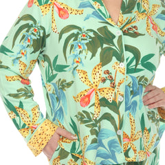 Plus Size Two Piece Wildflower Print Pajama Set