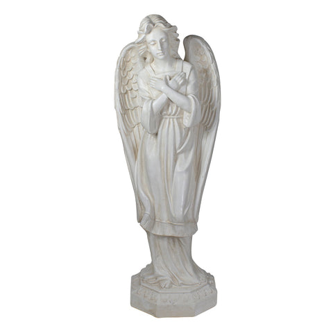 30" Ivory Angel With Arms Folded Outdoor Garden Statue