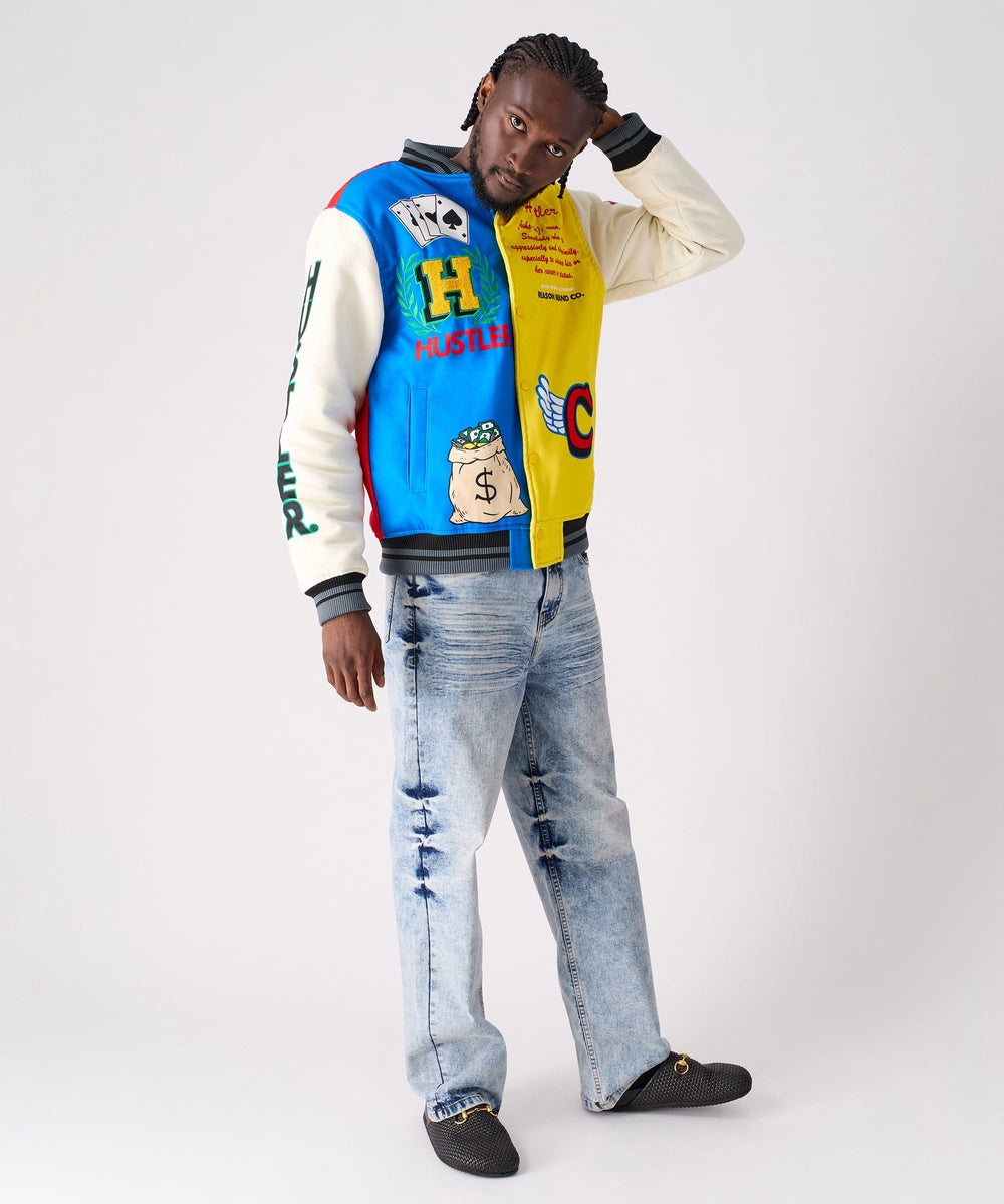  Reason Clothing Hustler Varsity Jacket - MULTI - Bonton