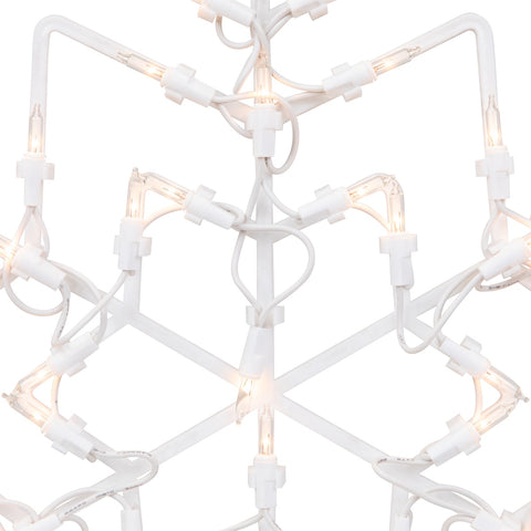 16" White Lighted Snowflake Christmas Window Silhouette