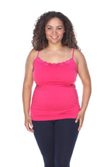 Plus Size Lace Trim Tank Top