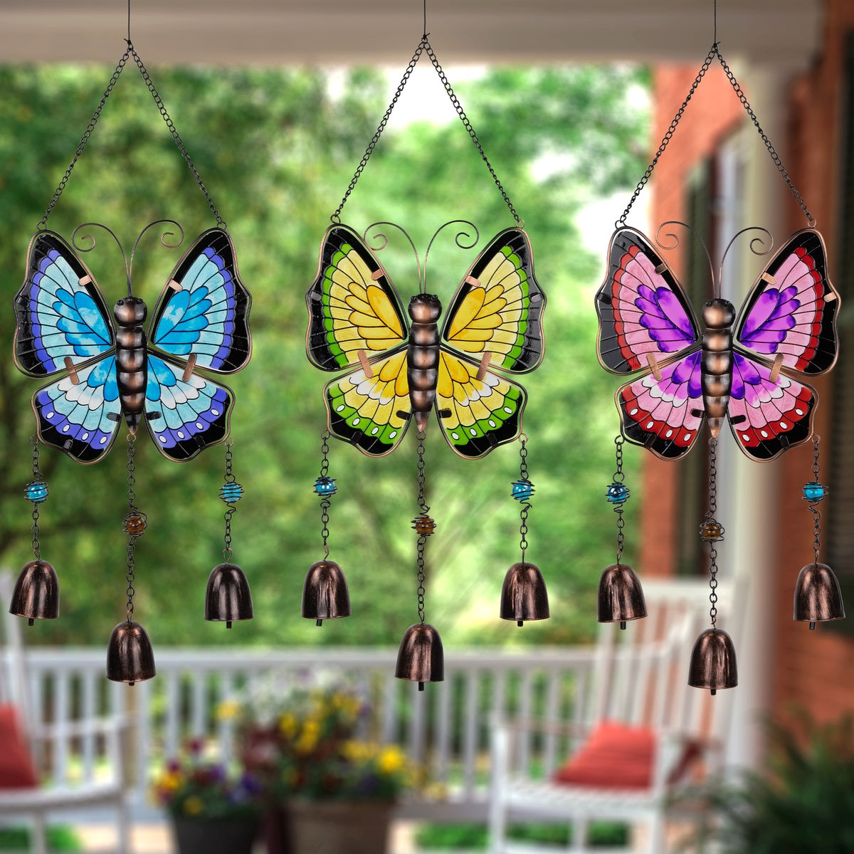  Northlight Metal Butterfly Outdoor Garden Suncatcher Windchimes - 21