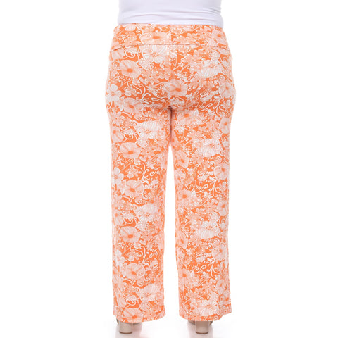 Plus Size Floral Paisley Palazzo Pants