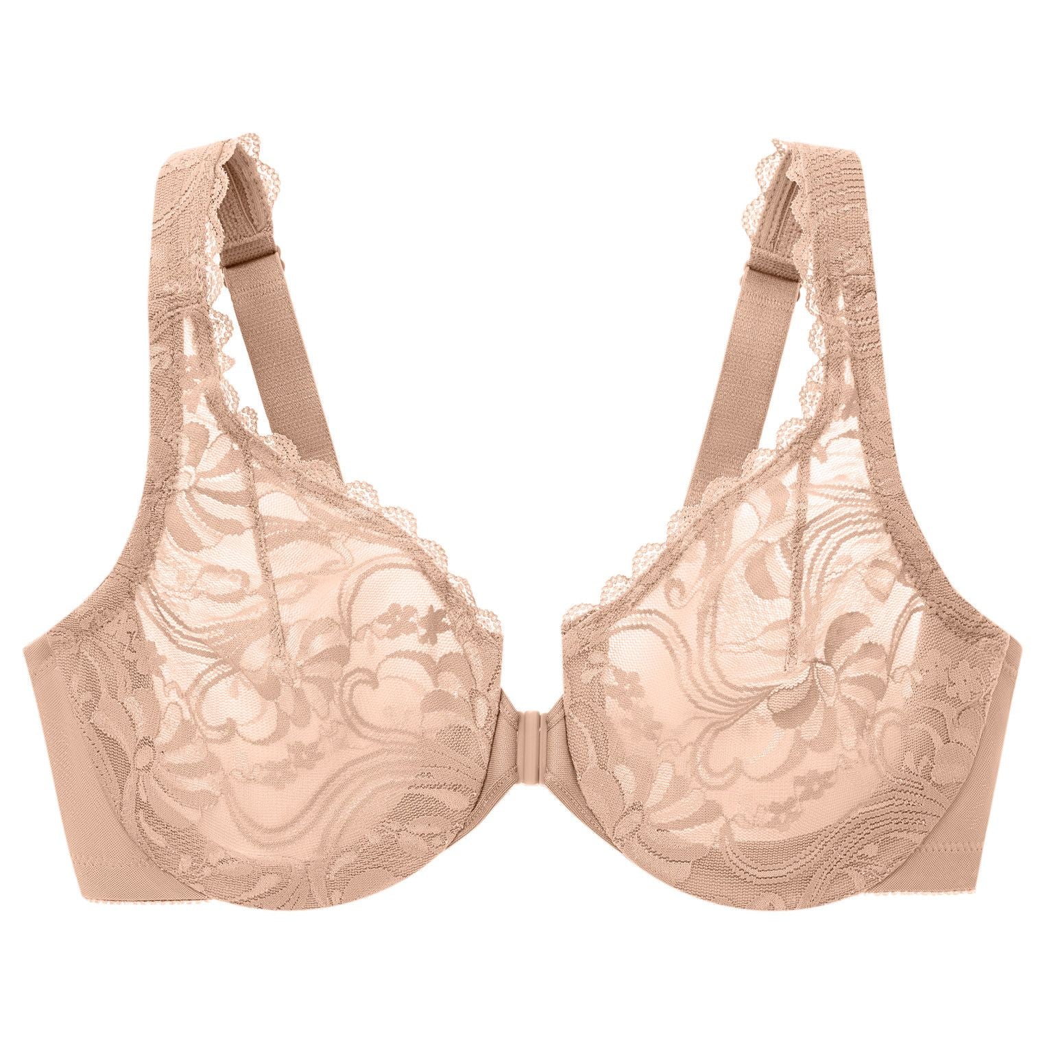  Glamorise WonderWire Lace Front-Closure - Apricot - Bonton