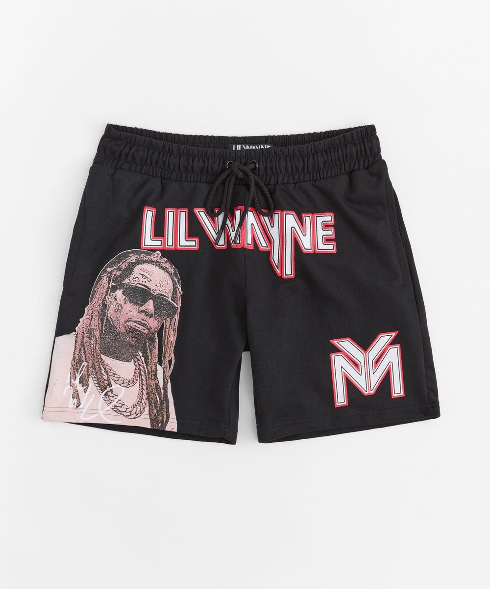  Reason Clothing Lil Wayne Fleece Short - Black - BLACK - Bonton