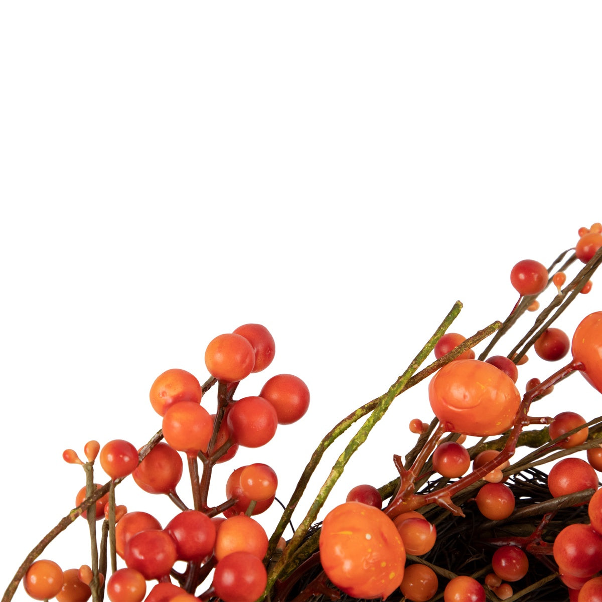  Northlight Red and Orange Berries With Mini Pumpkins Fall Harvest Wreath - 20