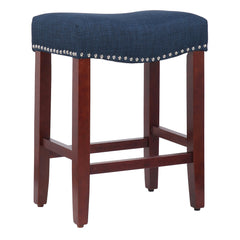 24" Upholstered Saddle Seat Single Counter Stool