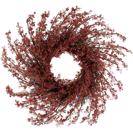 24" Autumn Harvest Burgundy Berry Artificial Wreath - Unlit