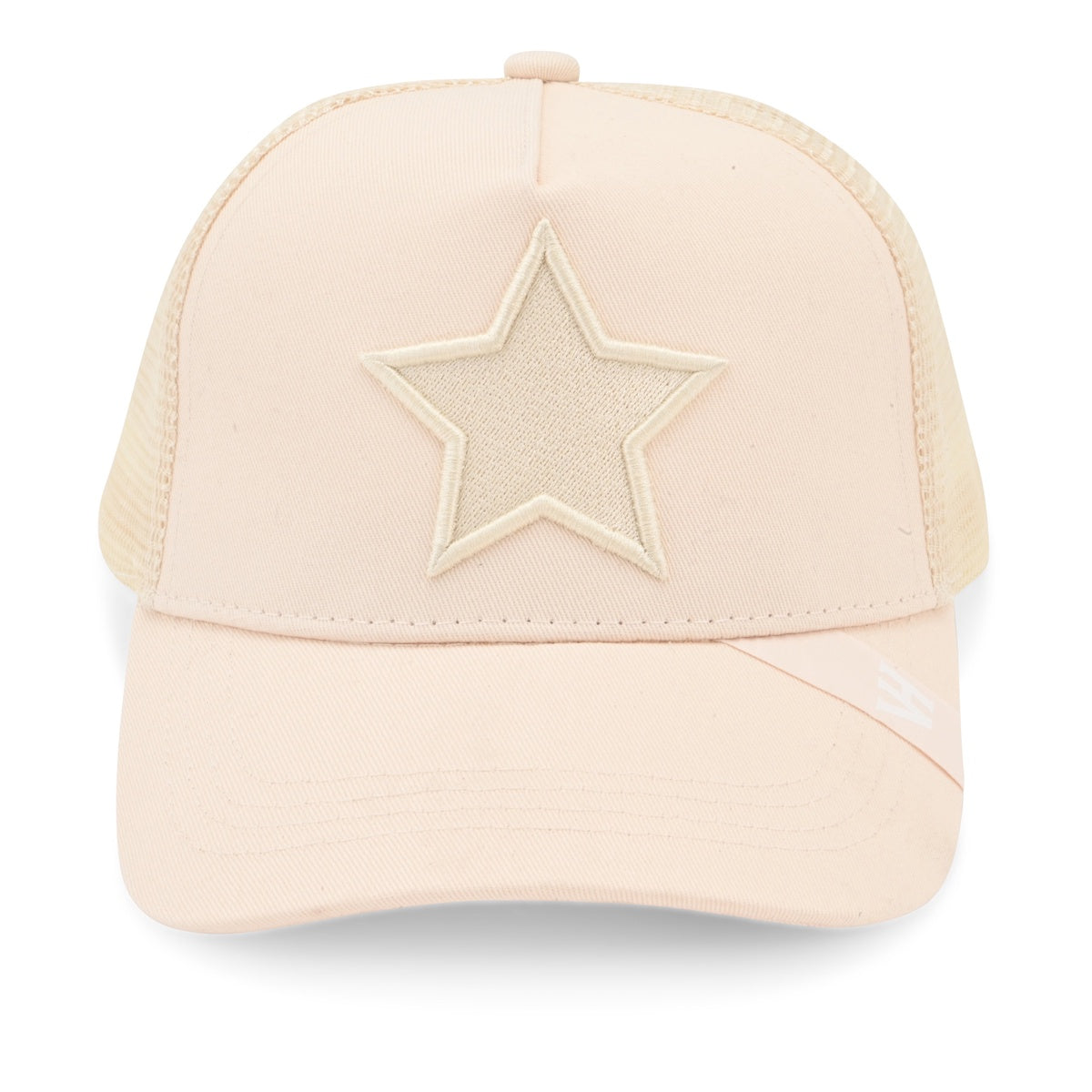  Vintage Havana Vintage Havana Trucker Hat for Women & Men – Cream Beige Mesh & Canvas Adjustable Cap With Embroidered Star - Default Title - Bonton
