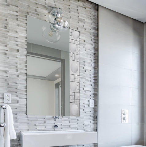 Bubbles Geometric Beveled Accent Mirror