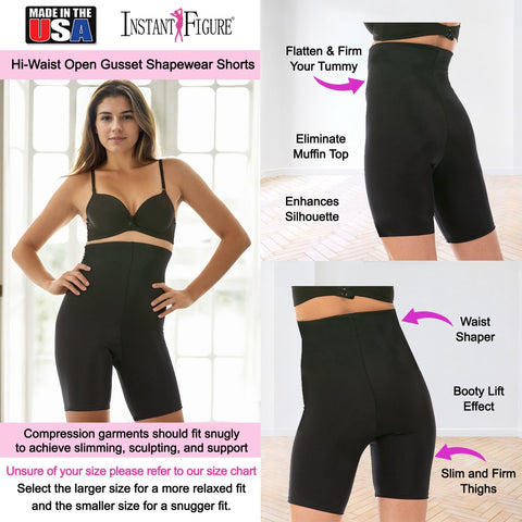 InstantFigure Hi-Waist Shorts Open Gusset Shapewear WSH4211