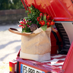 Burlap Natural Market Tote