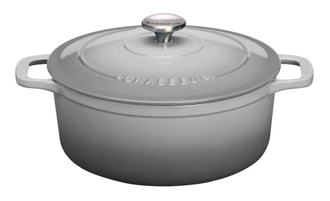French Enameled Cast Iron Round Dutch Oven, 4.2-Quart, Celestial Grey