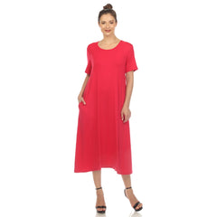 Women's Short Sleeve Midi Dress