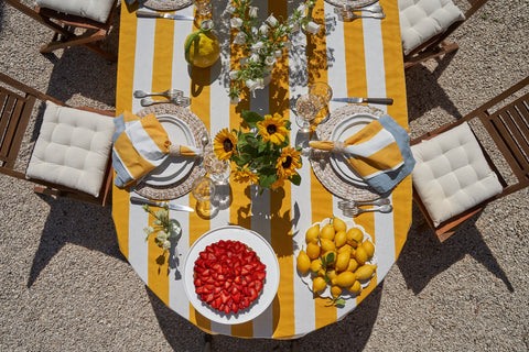 French Tablecloth St. Tropez Yellow Stripes