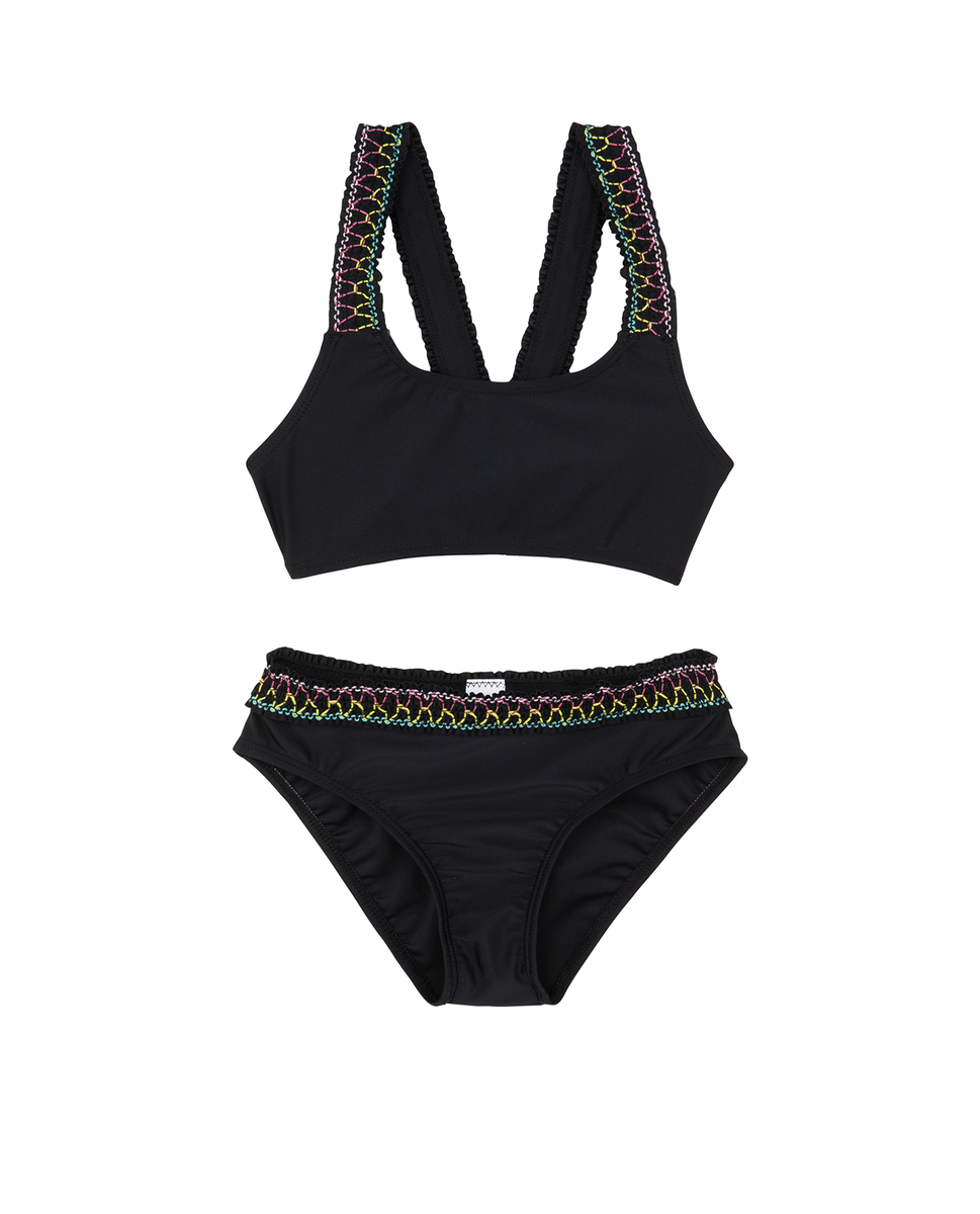  Gottex Kids Ruffle Love Cross Strap Swim Set - Ruffle Black - Bonton