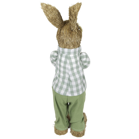 Spring Sisal Standing Bunny Rabbit Figure With Carrot - 19"