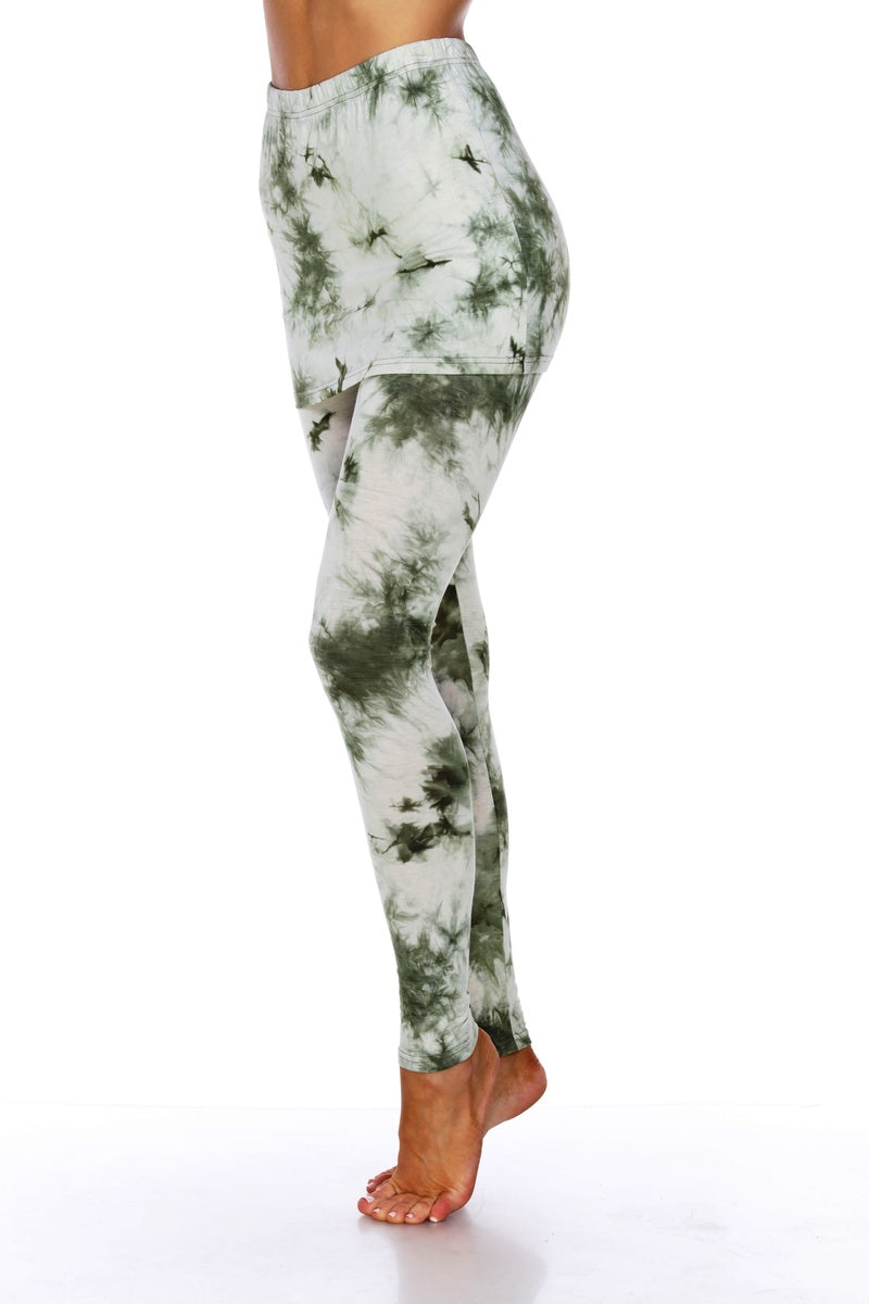  White Mark Tie Dye Skirted Leggings - XL - Bonton