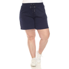 Plus Size Super Soft Drawstring Waistband Sweat Short