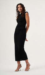 MZL Sleeveless Gathered - Timeless Black Dress