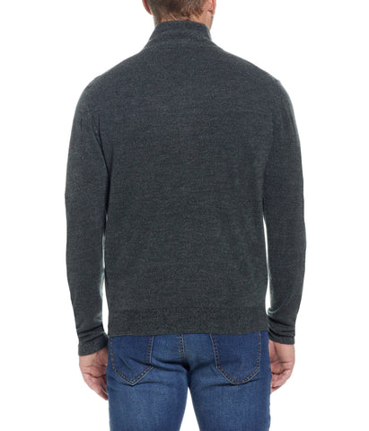 Soft Touch Waffle 1/4 Zip Sweater Evergreen