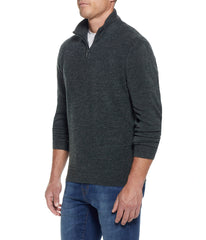 Soft Touch Waffle 1/4 Zip Sweater Evergreen