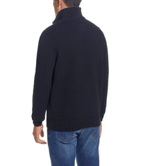 Cable Knit Quarter Zip Sweater Black