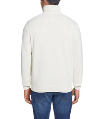 Cable Knit Quarter Zip Sweater Ecru