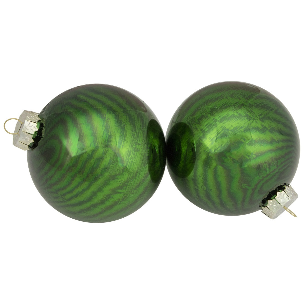  Northlight 4ct Green 2-Finish Glass Ball Christmas Ornaments 4