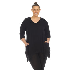 Plus Size Empire Waist V-Neck Tunic Top