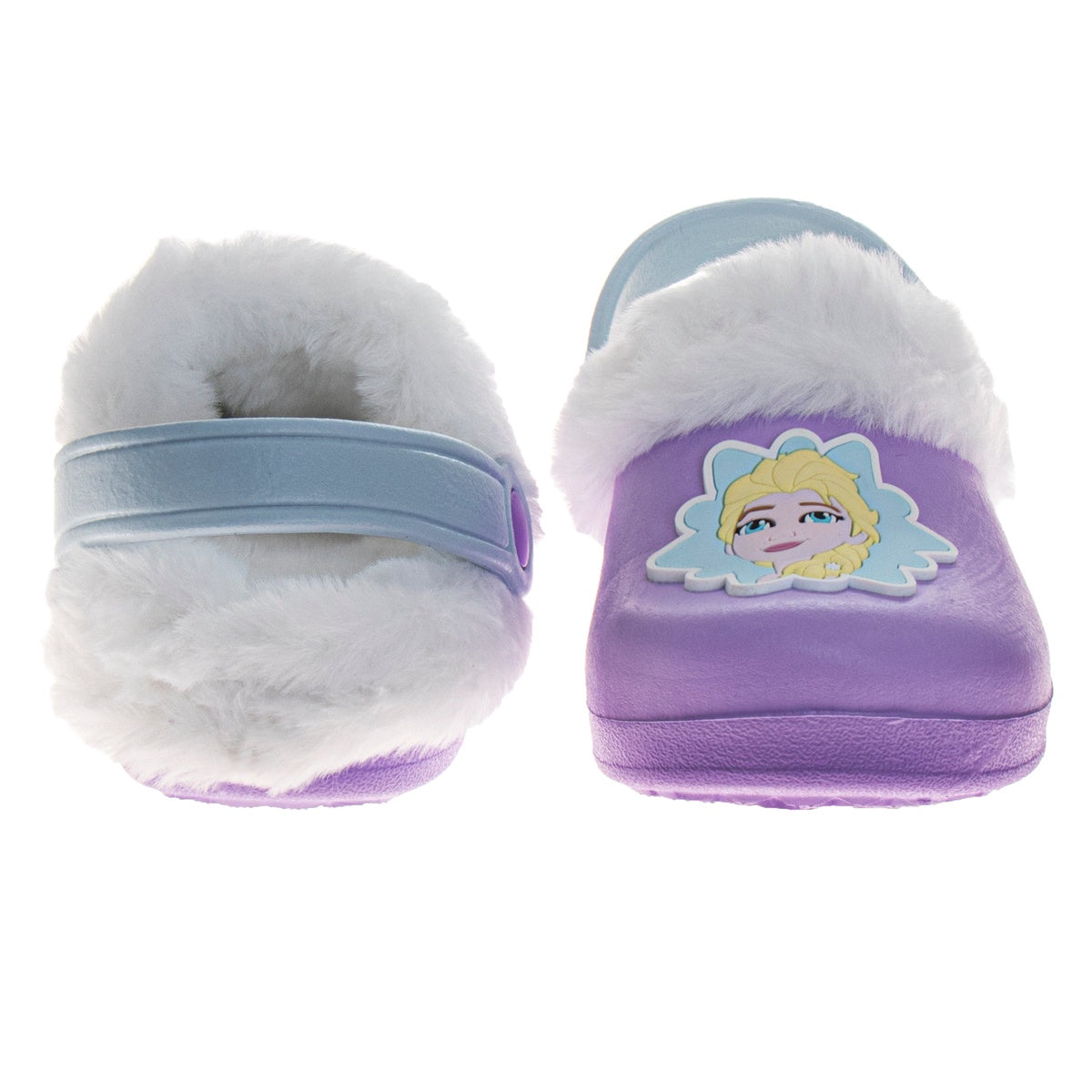  Josmo Disney Frozen Anna and Elsa Fuzzy Fleece Lined Clogs for Girls Winter Warm Plush Garden Shoes (Toddler) - 5-6 - Bonton