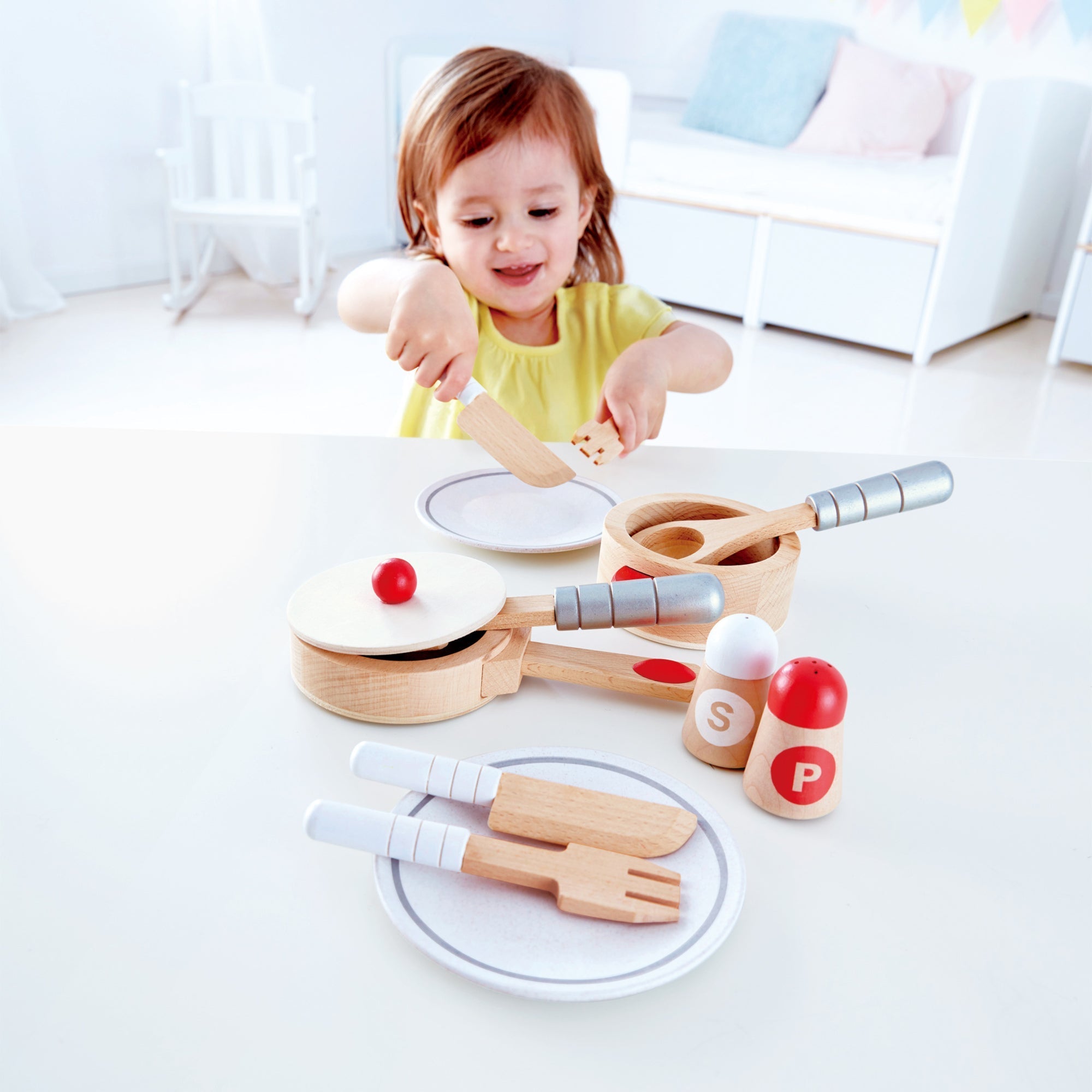  Hape Hape Cook & Serve Wooden Kitchen Accessory Playset - Multi - Bonton