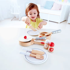 Hape Cook & Serve Wooden Kitchen Accessory Playset