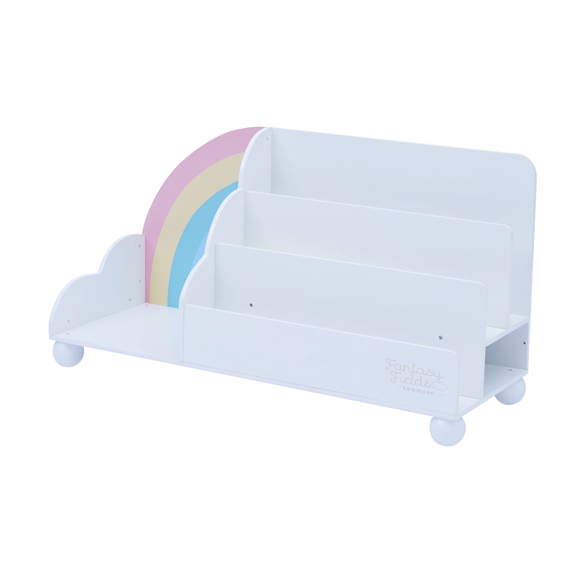  Teamson Kids Fantasy Fields - Rainbow Wooden Display Bookcase - White - Bonton