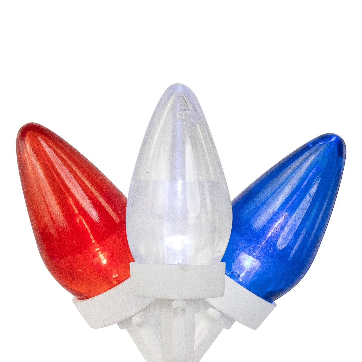  Northlight C7 LED Fourth of July Lights - Red  Blue and White - 16' White Wire - 50ct - Default Title - Bonton